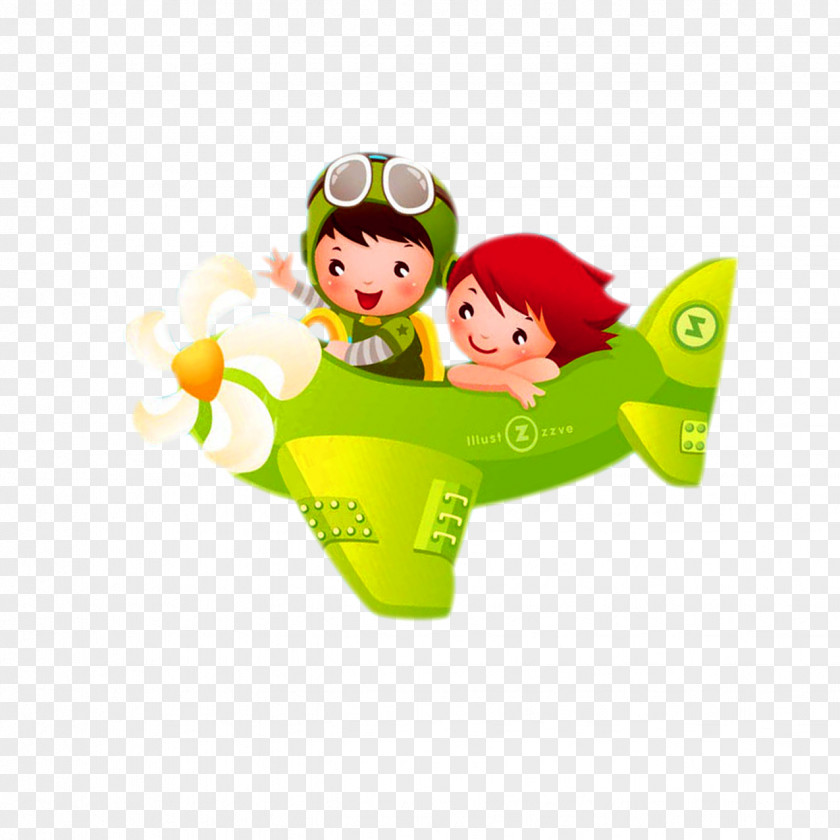 Cartoon Airplane Child PNG