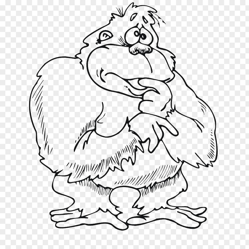 Funny Cartoon Pictures For Children Bornean Orangutan Sumatran Gorilla Coloring Book Clip Art PNG