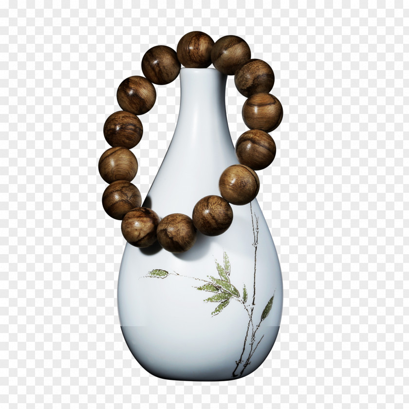 Ceramic Bottles And Buddha Beads Bracelet Prayer Incense PNG