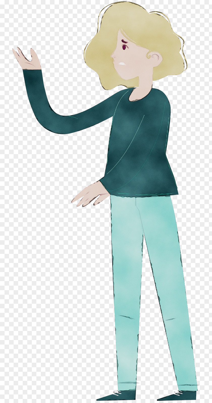 Character Clothing Cartoon Teal Figurine PNG