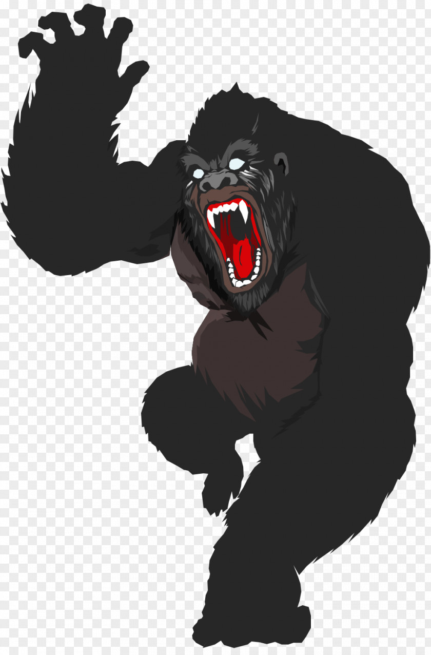 Gorilla Primate Drawing PNG