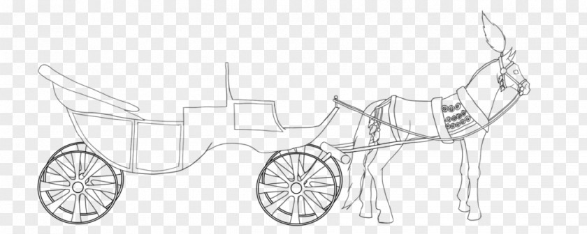 Horse Chariot Sketch PNG