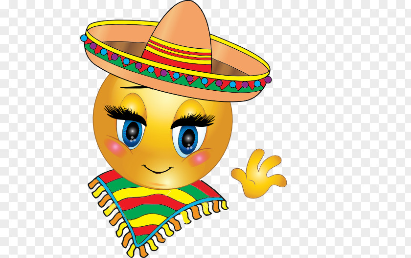 Smiley Emoticon Girl PNG , Animated Mexican clipart PNG
