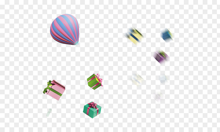 Colorful Gift Paper Hot Air Balloon PNG