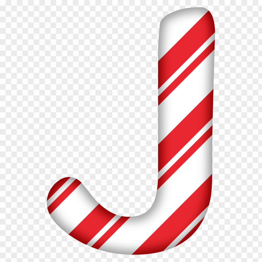 Candy Cane Letter Christmas Day Alphabet J PNG