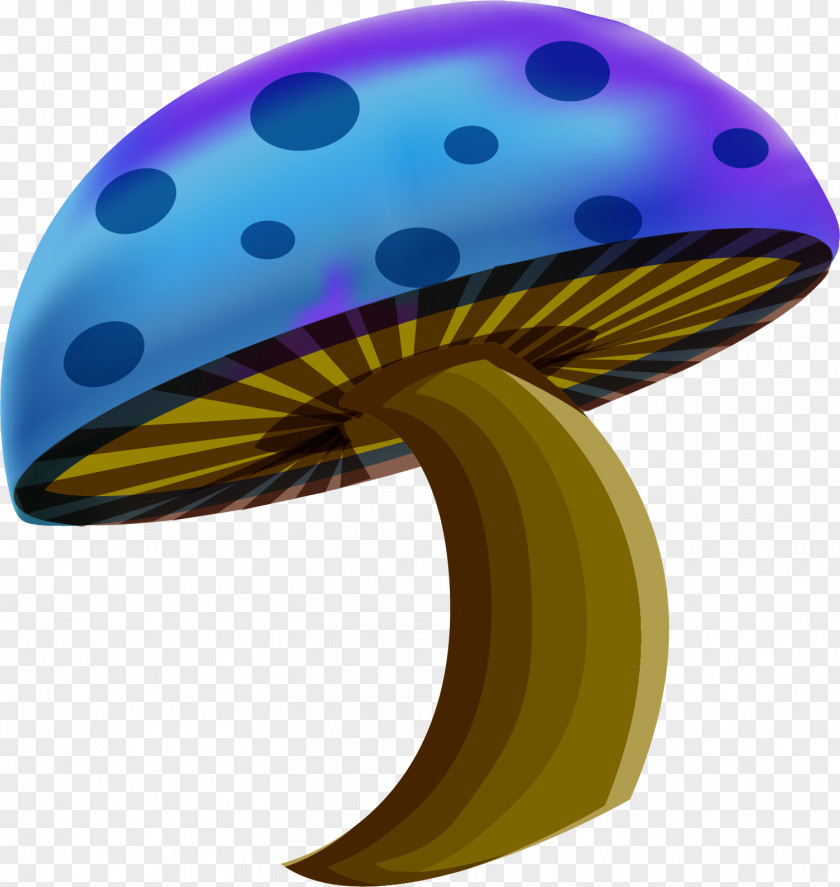 Cartoon Blue Mushroom Drawing Watercolor Painting PNG