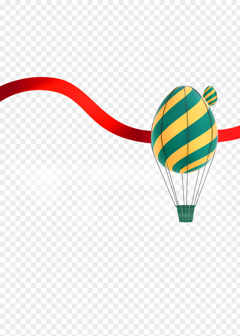 Striped Hot Air Balloon Computer File PNG