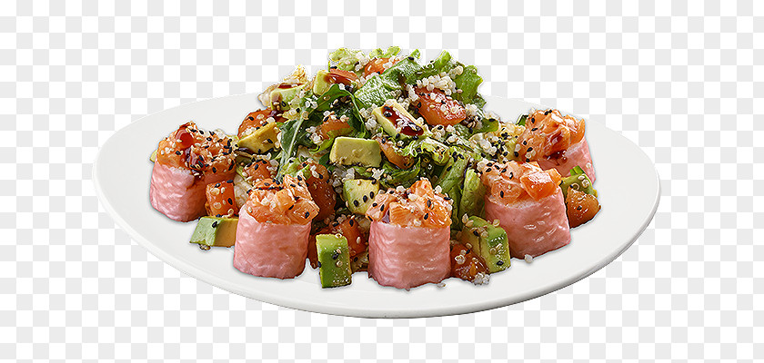 Garden Salad Smoked Salmon Sushi Vegetarian Cuisine Pasta PNG