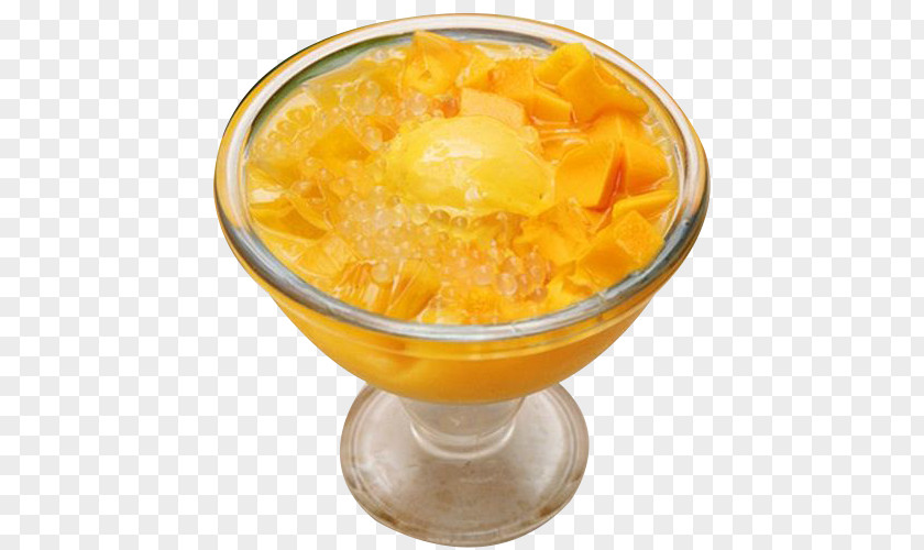 Mango Ice Cream And Sago Dessert Wine Soup Granita Pomelo PNG