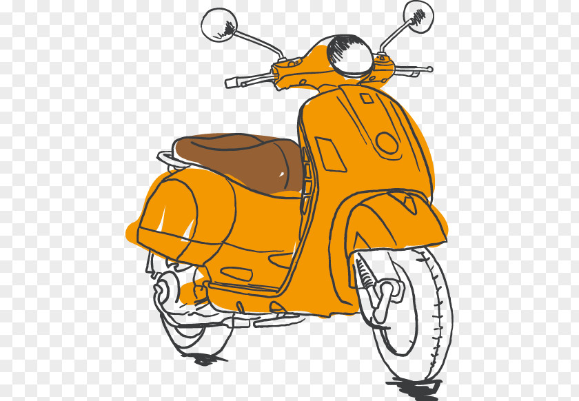 Motorcycle Cartoon Illustration PNG