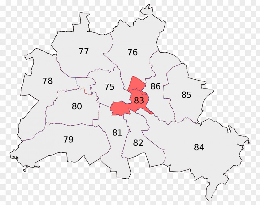 Map Berlin Friedrichshain-Kreuzberg – Prenzlauer Berg East Electoral District PNG