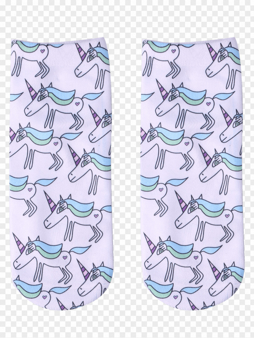 Unicorn Sock Drawing Ankle White PNG