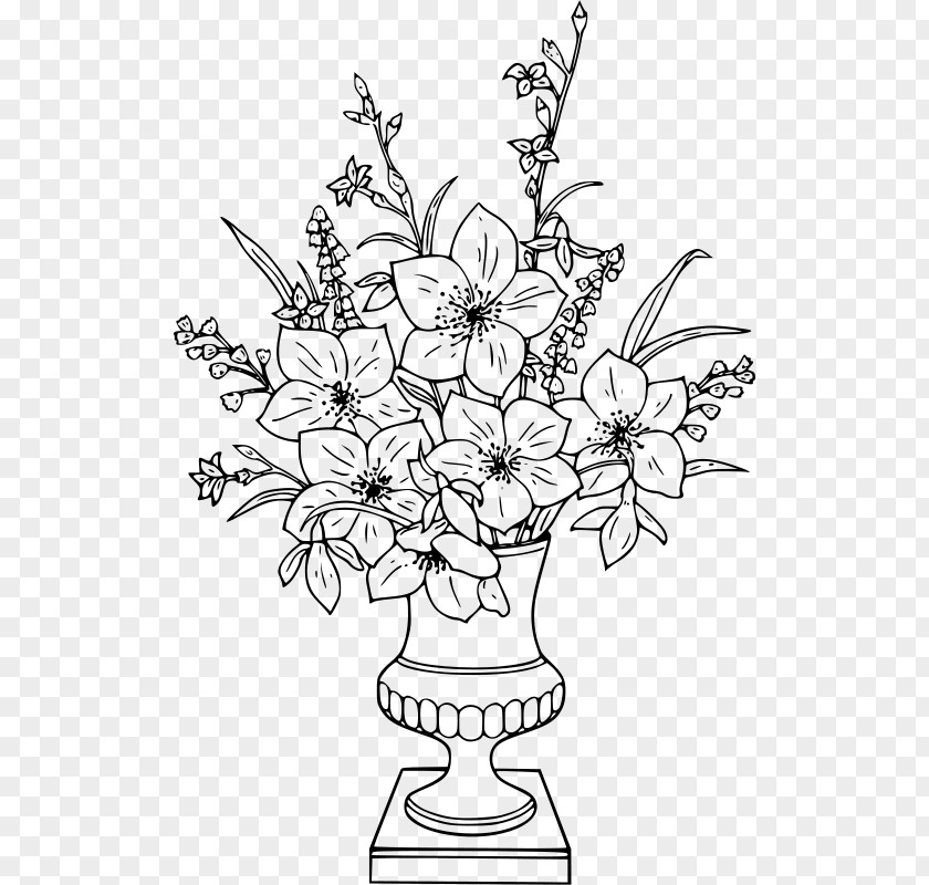 Vase Coloring Book Drawing Flower PNG