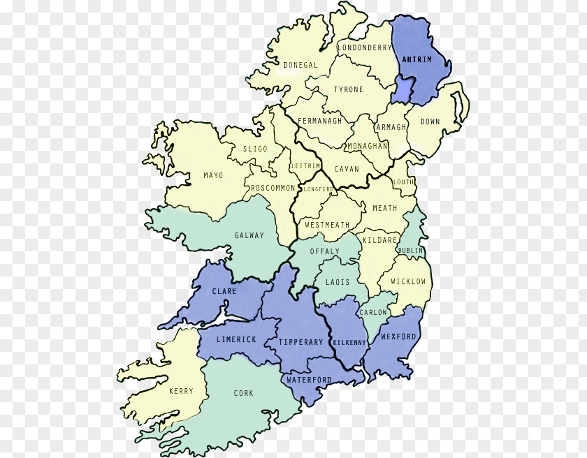 Counties Of Ireland Irish Map County PNG