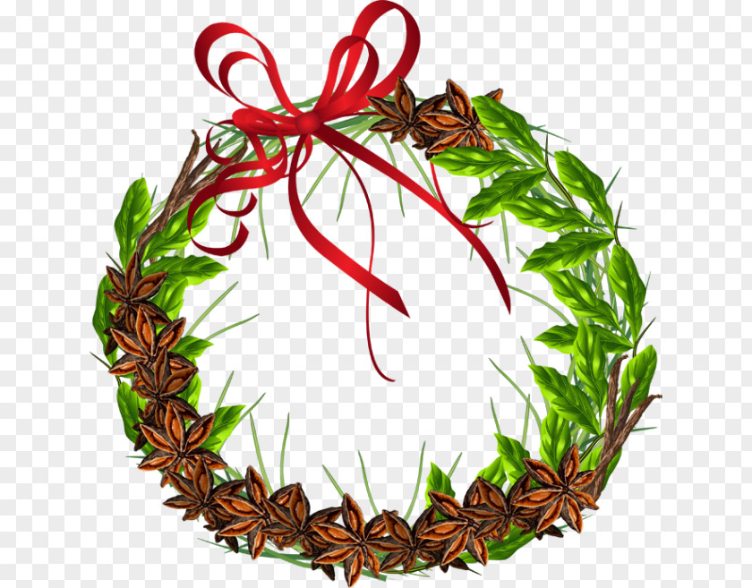 Leaf Wreath Food Christmas Ornament Clip Art PNG