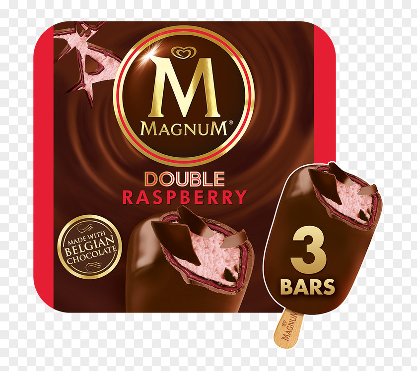 Raspberries Chocolate Ice Cream Belgian Magnum PNG