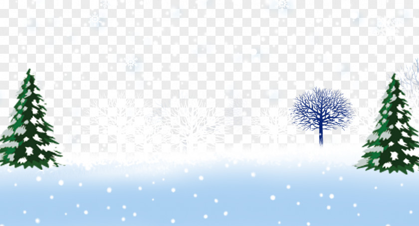 Winter Tree Trunks Santa Claus Christmas Cartoon Wallpaper PNG
