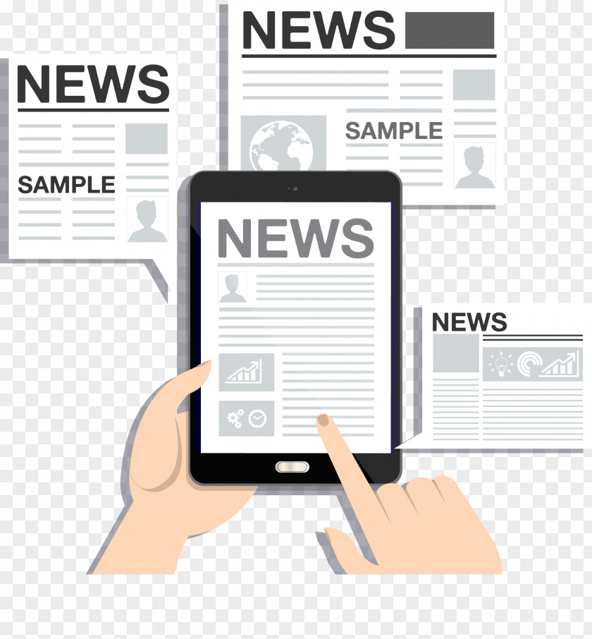 Mobile Phone Watching News Newspaper PNG