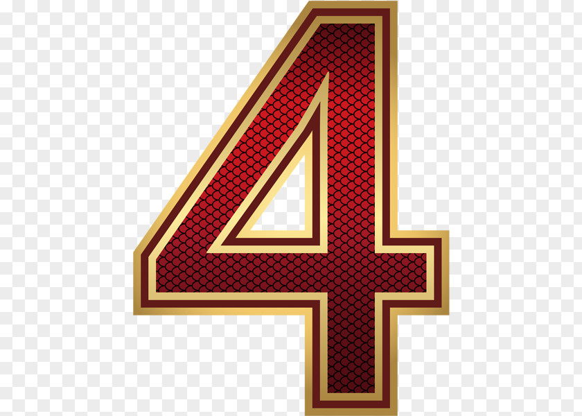 Gold Number Four Symbol Clip Art PNG