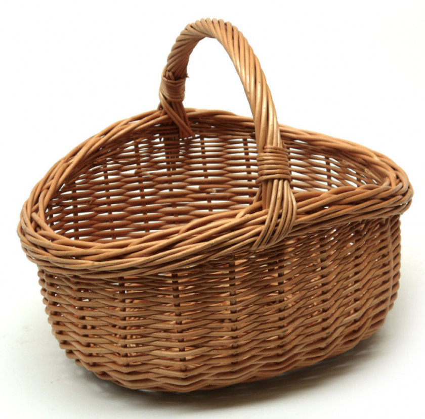 Wicker Basket Rattan Handle Cane PNG