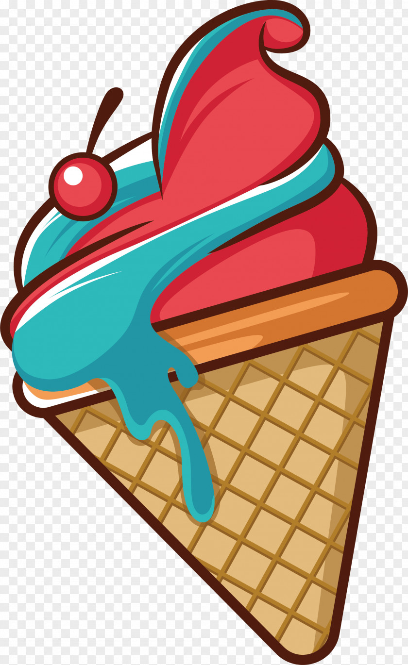 Cartoon Ice Cream Pattern Strawberry Cone Clip Art PNG