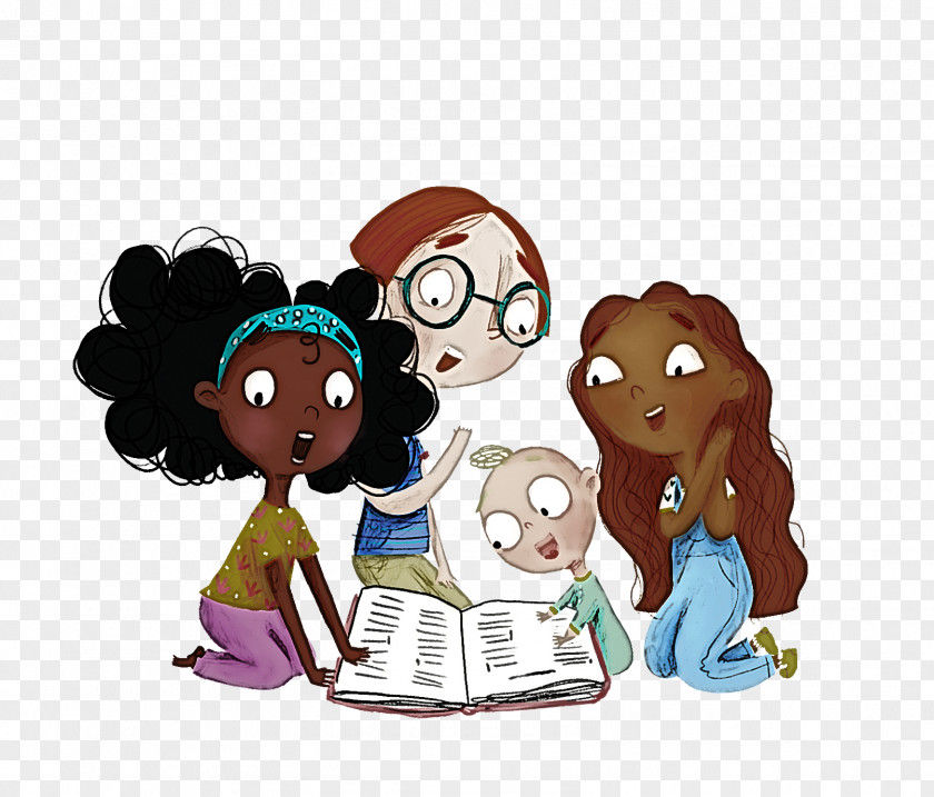 Child Reading Cartoon Animation Sharing PNG