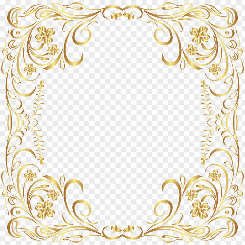 Deco Gold Border Frame Clip Art Picture PNG
