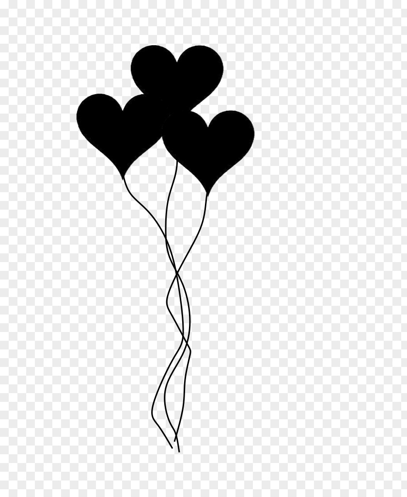 Silhouette Heart Love Balloons Clip Art PNG