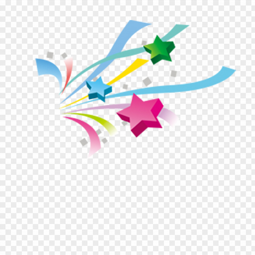 Star Streamer Clip Art PNG