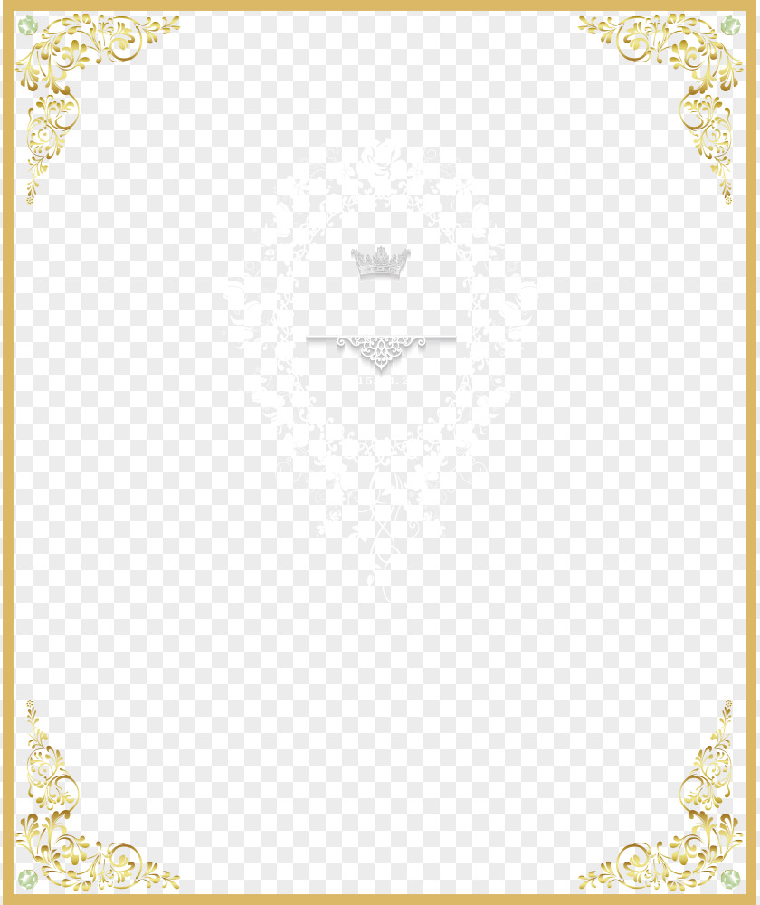 Vector Chinese Style Gold Frame Yellow Area Pattern PNG