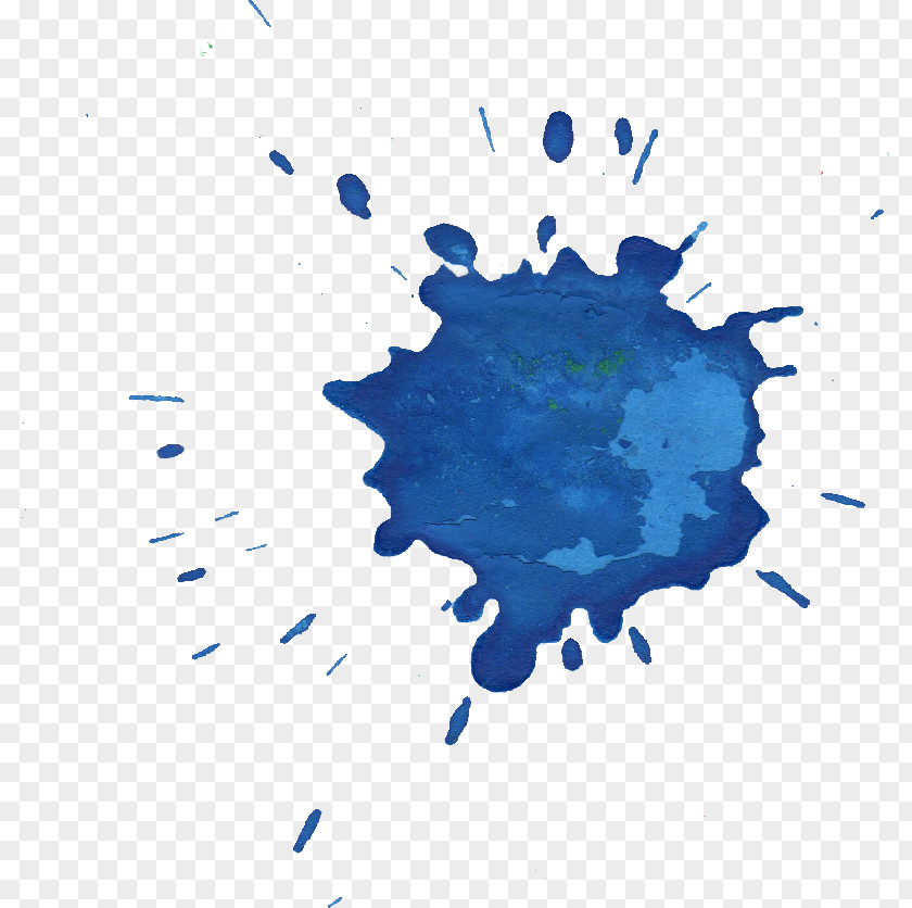 Blue Watercolor Painting Ink PNG