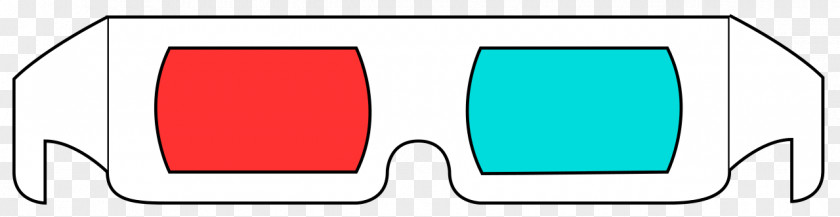 Cyan Polarized 3D System Anaglyph Film Three-dimensional Space Glasses PNG