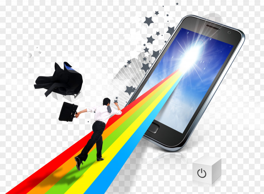 Rainbow Phone Drawing Mobile PNG