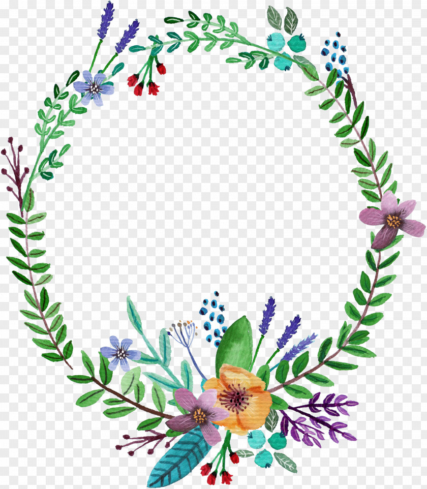 Hand-painted Watercolor Plant Garland Etsy Printing Gift Wreath Sales PNG