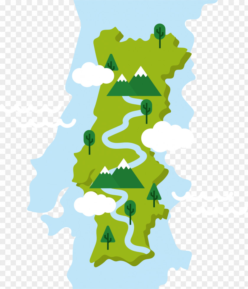 Central Europe Green Space Portugal Vector Map PNG