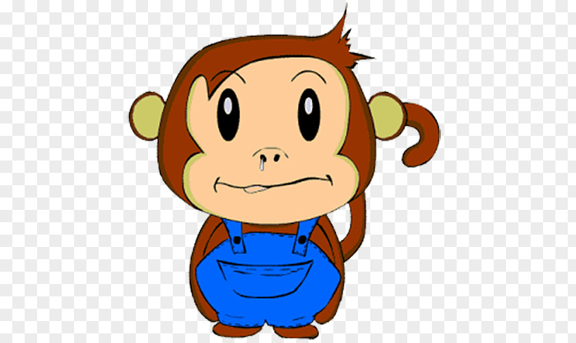 Little Monkey With Cartoon Nose Animation PNG