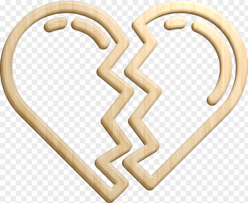 Pain Icon Saint Valentine Day Lineal Broken HEart PNG