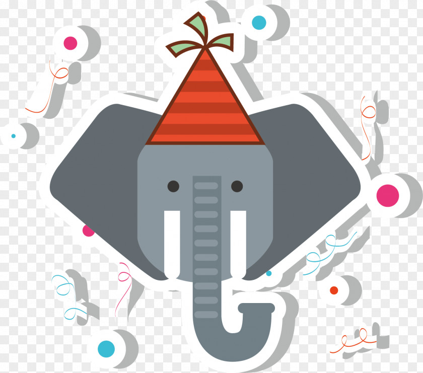 Vector Elephant Head Design Material Happy Illustration PNG
