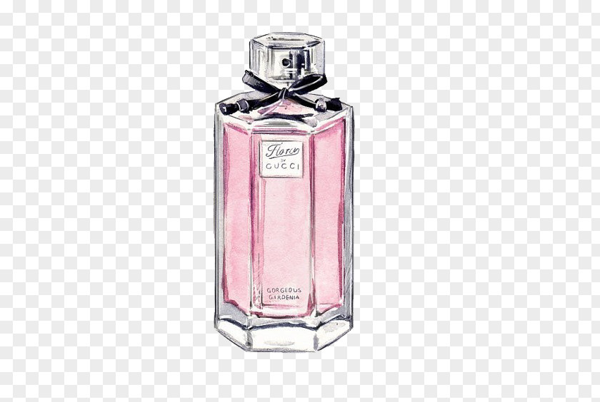 Perfume Chanel Gucci Watercolor Painting Sketch PNG