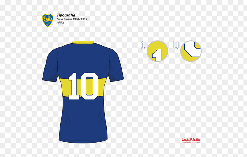 T-shirt Jersey Historia Del Uniforme Club Atlético Boca Juniors Font PNG