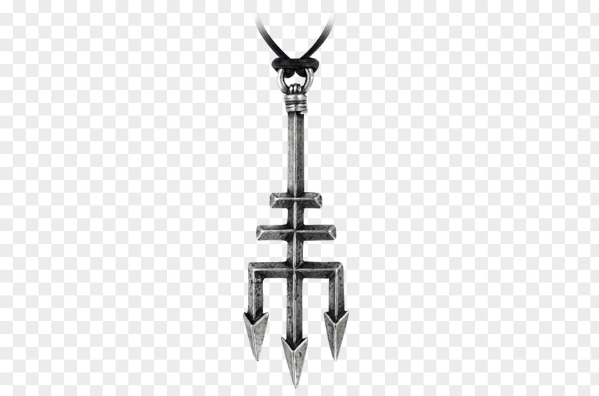 Trident Fork Sword Charms & Pendants Silver Symbol Necklace PNG