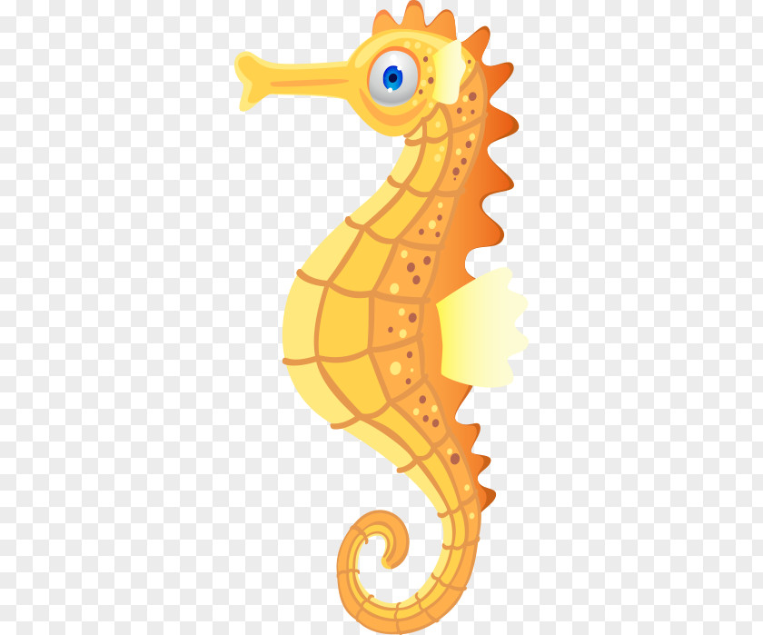 Vector,Yellow Hippocampus Seahorse Animal Clip Art PNG