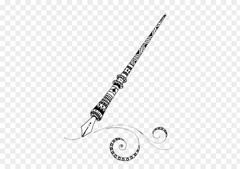 Pen Fountain Drawing Calligraphy Doodle PNG