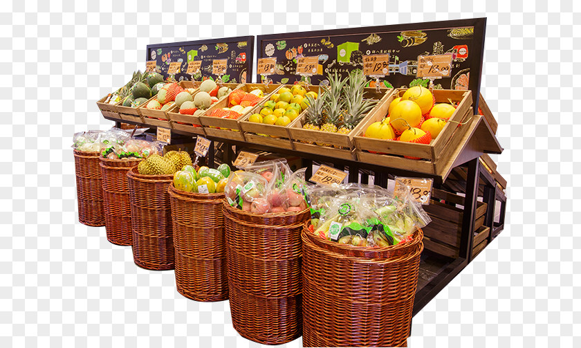 Supermarket Shelf Water Fruit Vegetable Auglis PNG