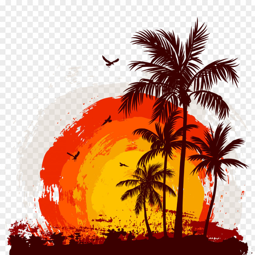Coconut Tree Poetry Girlfriend Good Morning Beautiful Love Drawing PNG