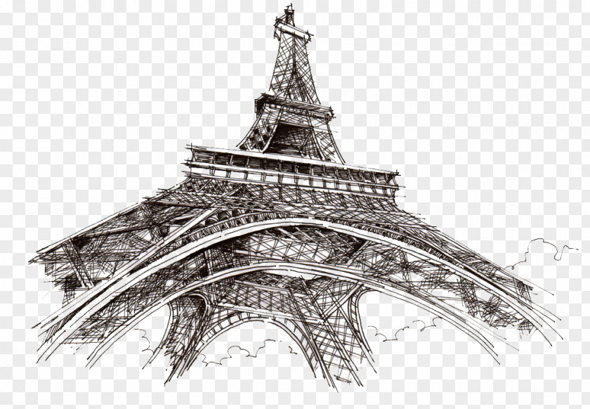 Eiffel Tower Sketch Champ De Mars Drawing PNG