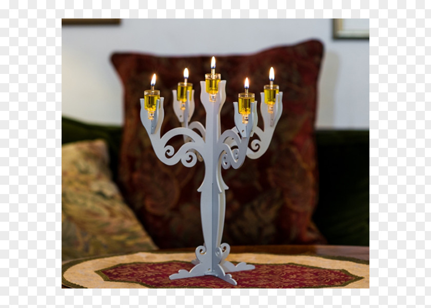 Glass Wine Menorah Candelabra Silver PNG