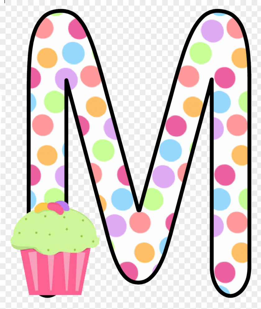 Alphabet In Polka Dots Cupcake Letter Pasta Clip Art PNG