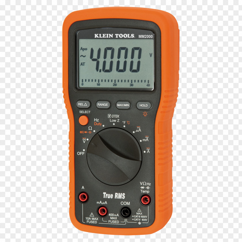 Multimeter Digital Klein Tools True RMS Converter PNG