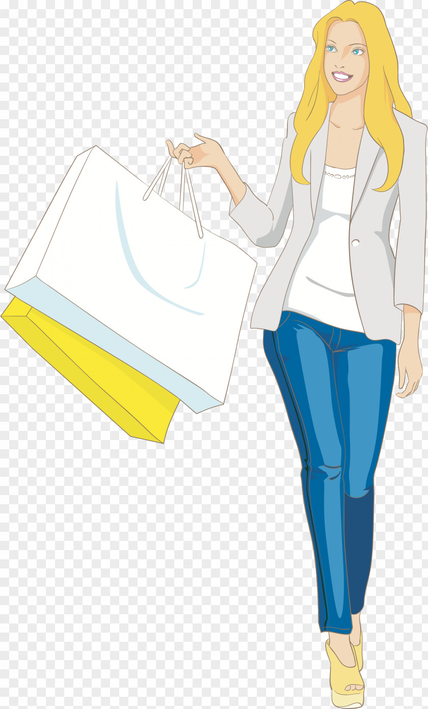 Style Electric Blue Girl Cartoon PNG